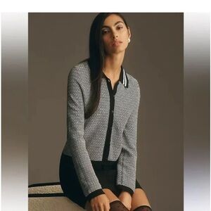 Maeve by Anthropology | Plunging Polo Cardigan | Small